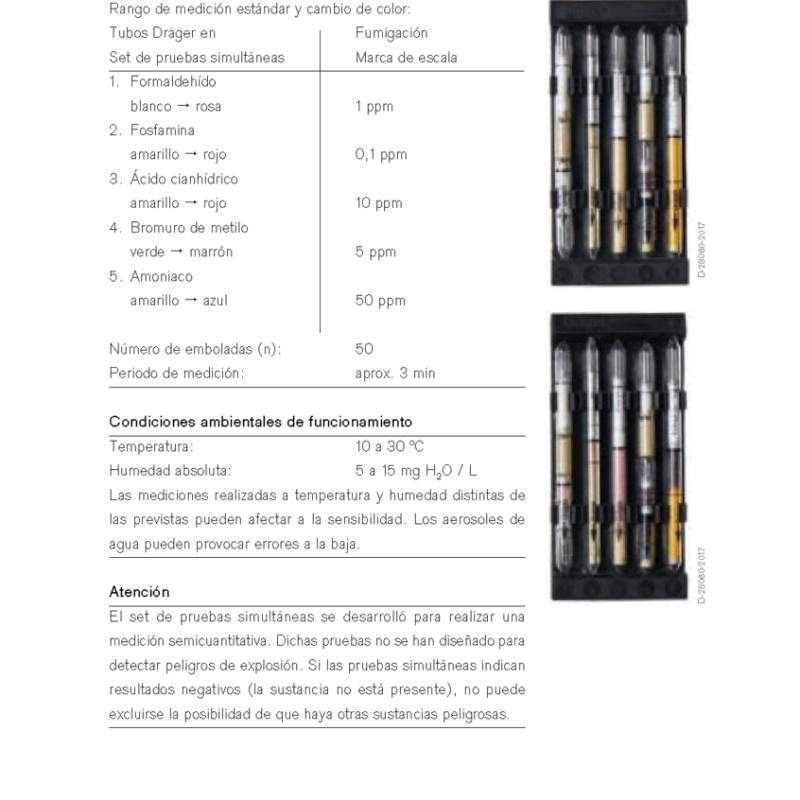 Set de Pruebas Simultáneas Dräger Fumigación I 81 03 410