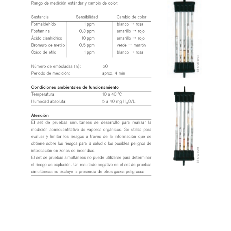 Set de Pruebas Simultáneas Dräger Fumigación II 81 03 380