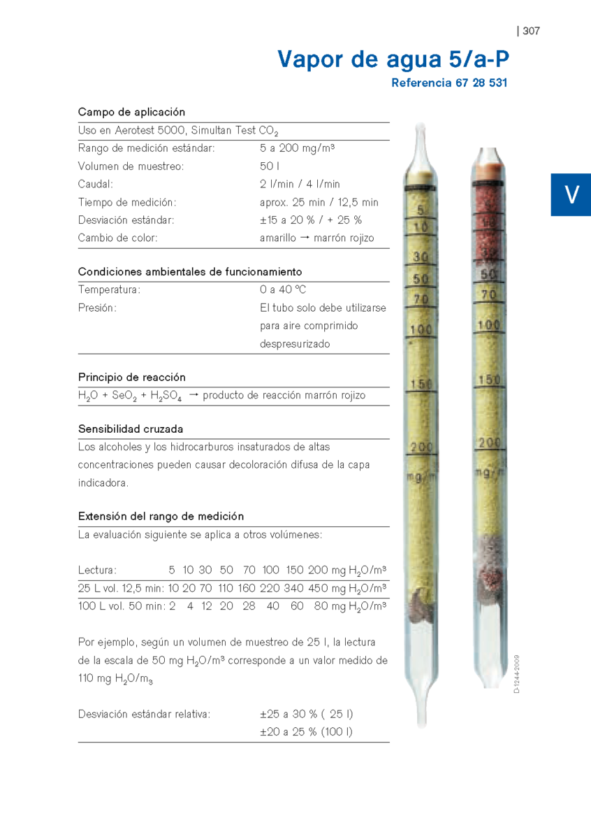 Tubo Colorimétrico Dräger Vapor de Agua 5/a-P 67 28 531 1 Tubo Colorimétrico Dräger Vapor de Agua 5/a-P 67 28 531