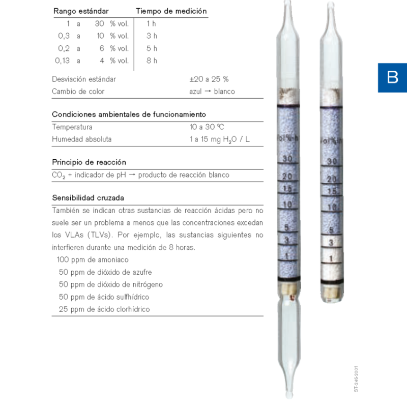 Tubo de Difusión Dräger Dióxido de Carbono 1%/a-D 81 01 051