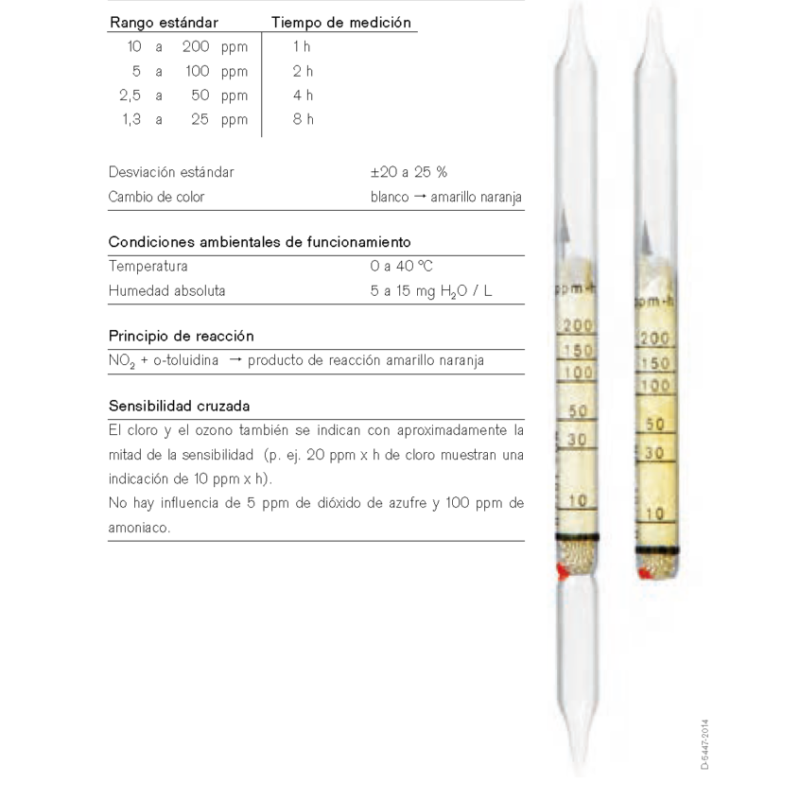 Tubo de Difusión Dräger Dióxido de Nitrógeno 10/a-D 81 01 111